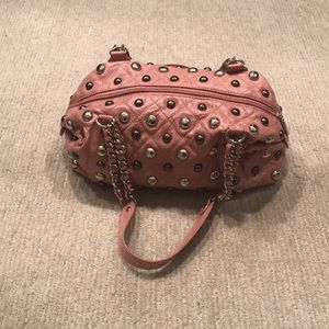 Pink leather studded bag